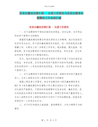 农发办廉洁自律汇报