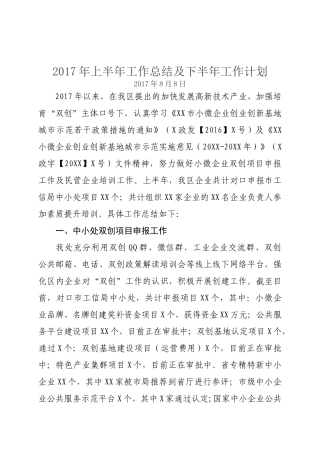 上半年个人工作总结2017