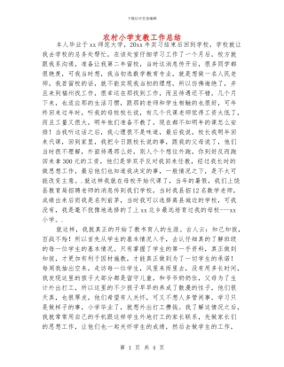 农村小学支教工作总结