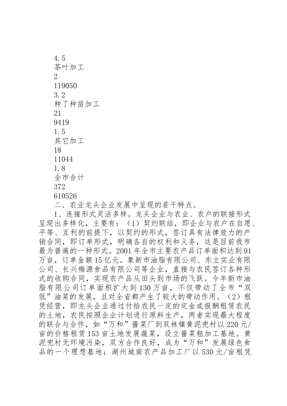 市农业龙头企业现状分析报告_第3页