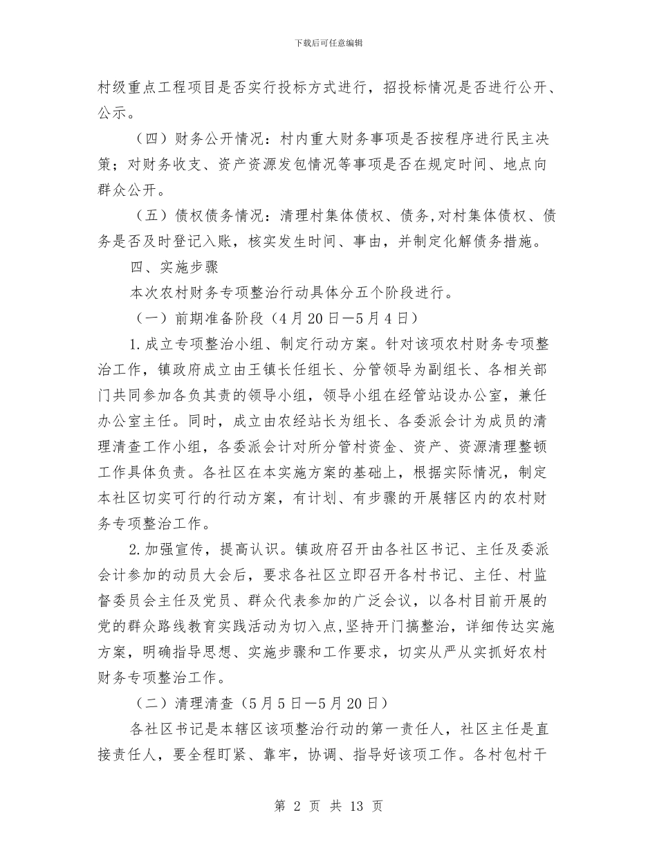 农村财务专项整治工作意见与农村财务审计工作总结汇编_第2页