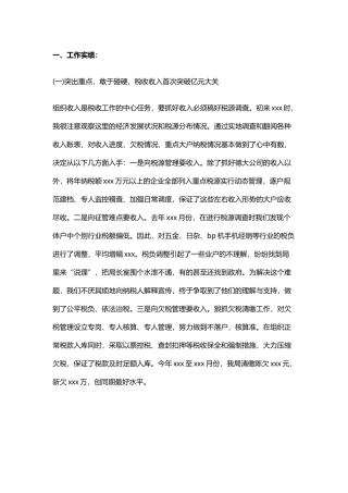 税务工作总结范文5