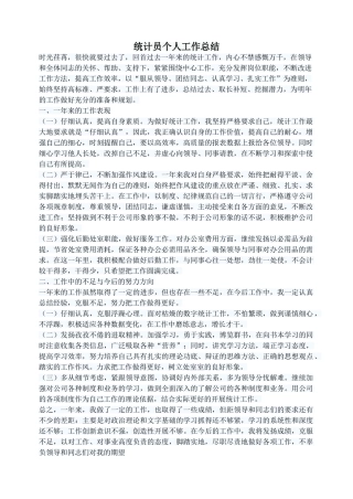 统计员个人工作总结