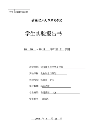 企业形象设计试验报告书