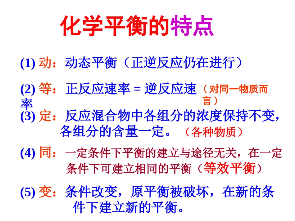 高三化学专题复习课件：化学平衡_第3页