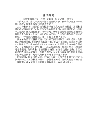 花的芬芳三年级唐碧楠