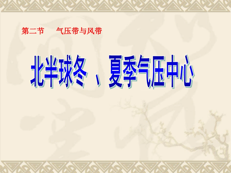 气压带和风带——北半球冬夏季气压中心_第1页