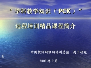 学科教学知识(PCK)