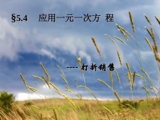 一元一次方程打折