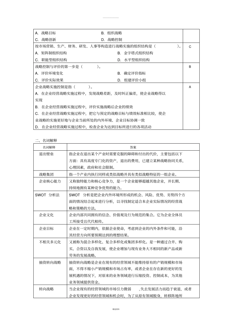企业战略管理复习思考题_第3页