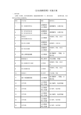 企业战略管理实施方案精编
