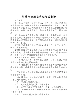 县城市管理执法局行政审批