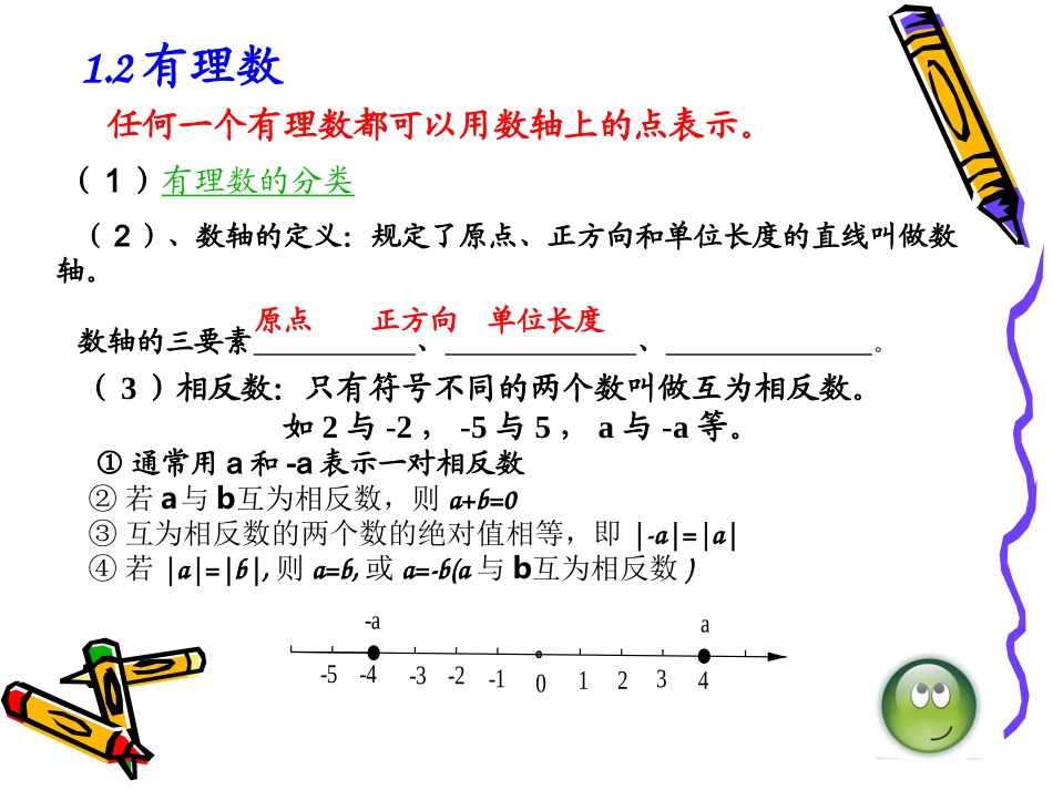 初中一年级数学上册第一章有理数全章复习与测试课件_第3页