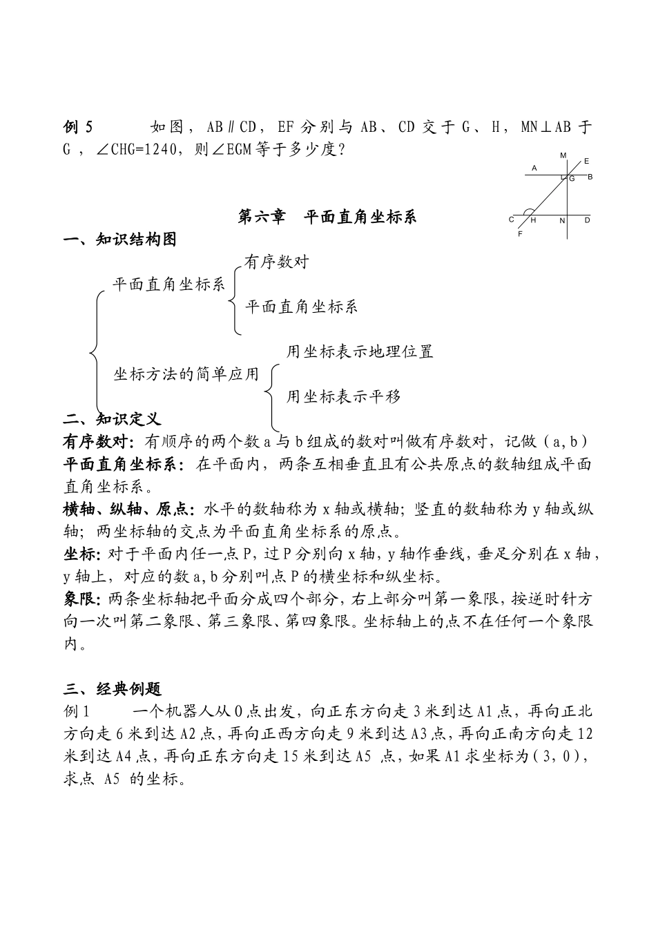 人教版七年级下学期数学知识框架_第3页