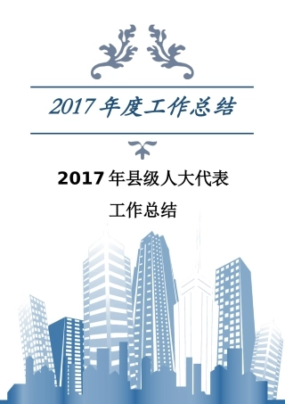 县人大工作总结