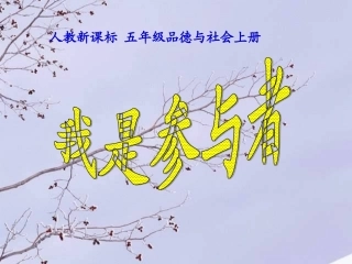 人教新课标品德与社会五年级上册《我是参与者》PPT课堂教学课件