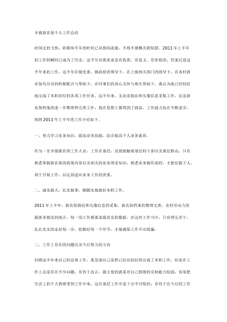 乡镇新农保个人工作总结