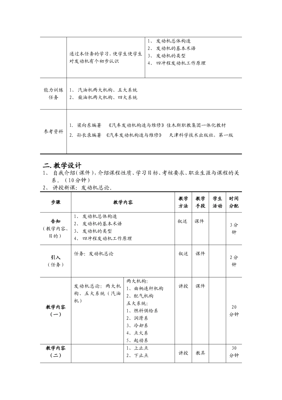 汽车发动机构造与维修教案余飞鸿_第2页