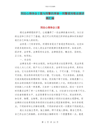 刑法心得体会2篇与刑警的荣誉