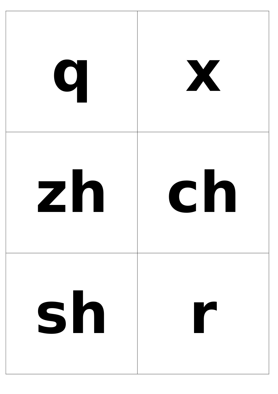 小学汉语拼音字母表卡片-word打印版_第3页