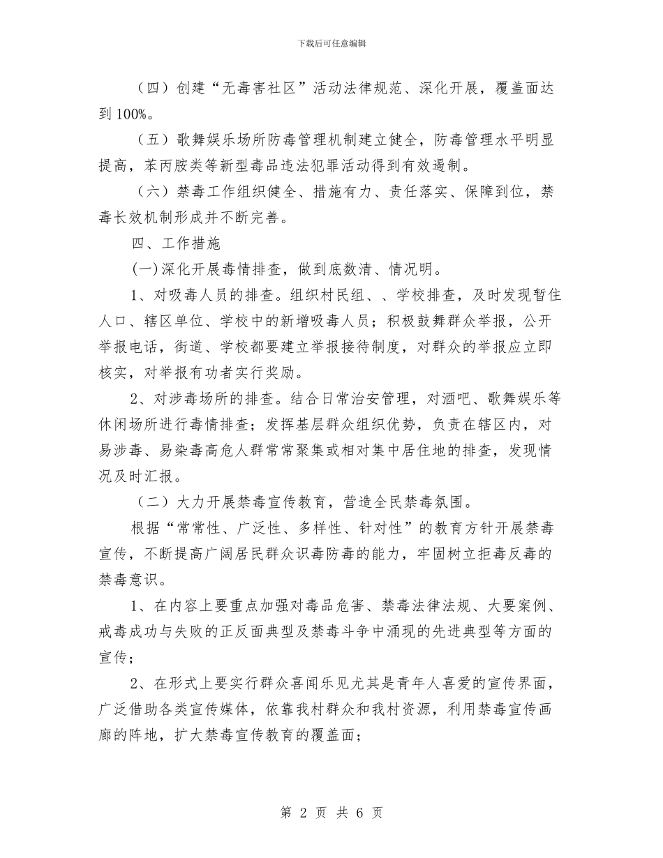 创“无毒害社区”活动工作计划与创业就业促进部干事培训会策划书汇编_第2页