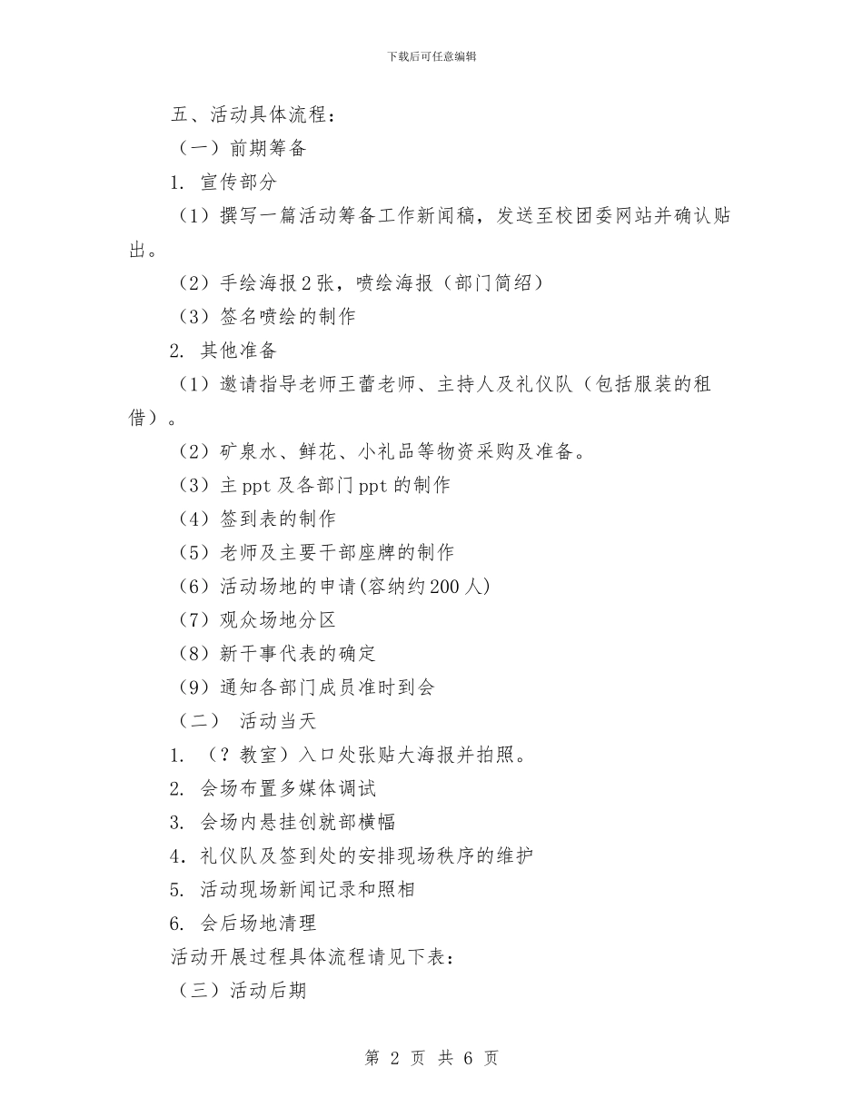 创业就业促进部干事培训会策划书与创业者协会策划书汇编_第2页