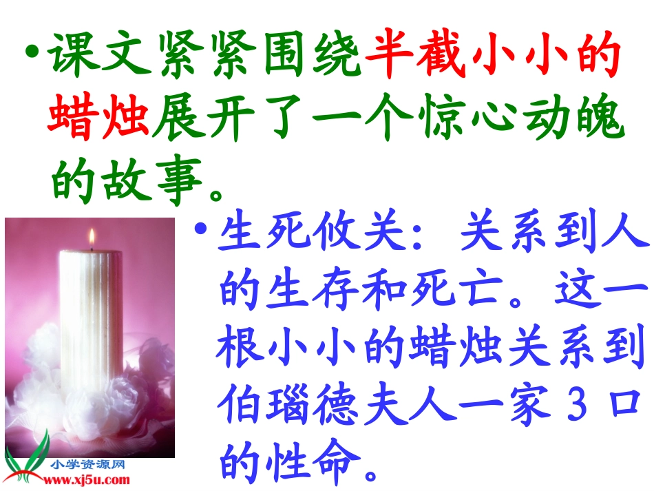 北师大版五年级语文上册《生死攸关的烛光》PPT课件_第3页