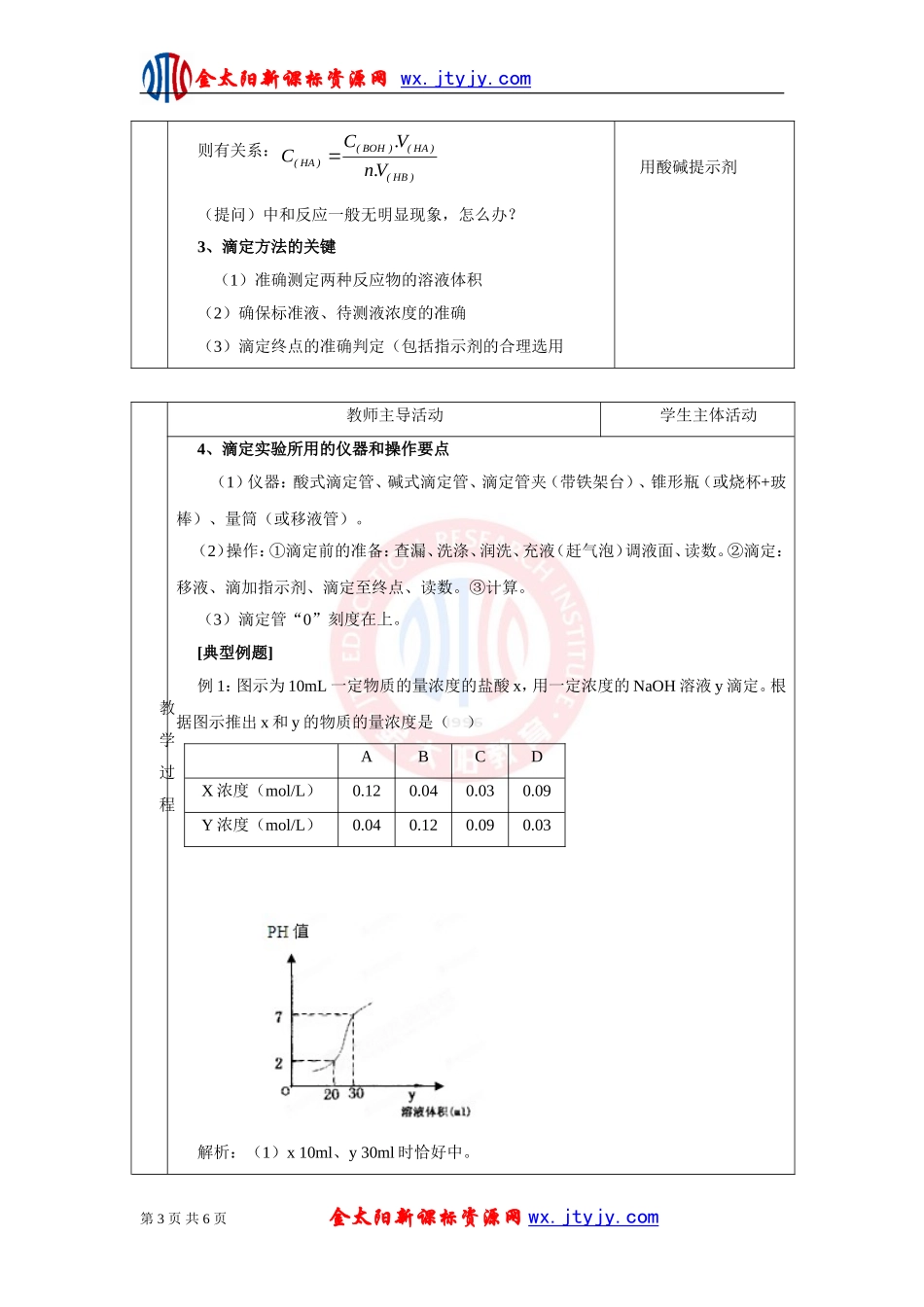 第二单元酸碱中和滴定：酸碱中和滴定(一)_第3页