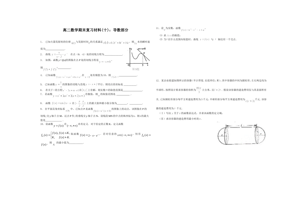 小题练习（十）：导数_第1页