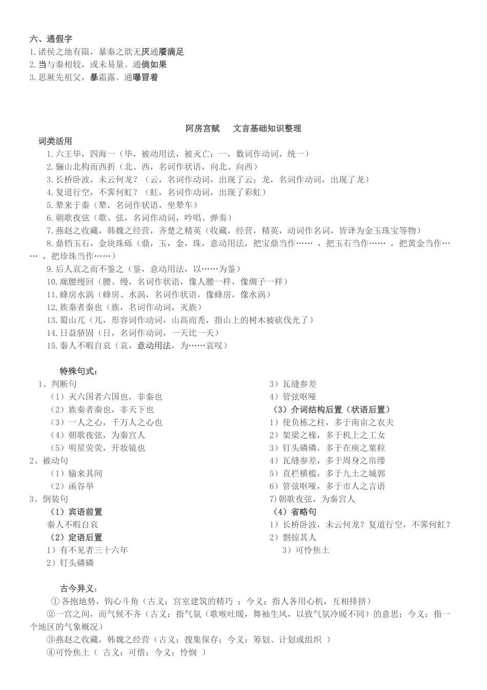 苏教版高中语文必修二_文言基础知识整理_第2页