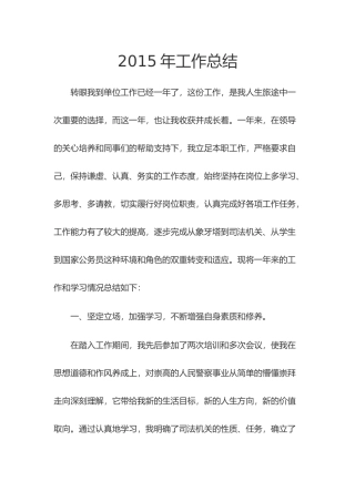 新警察工作总结