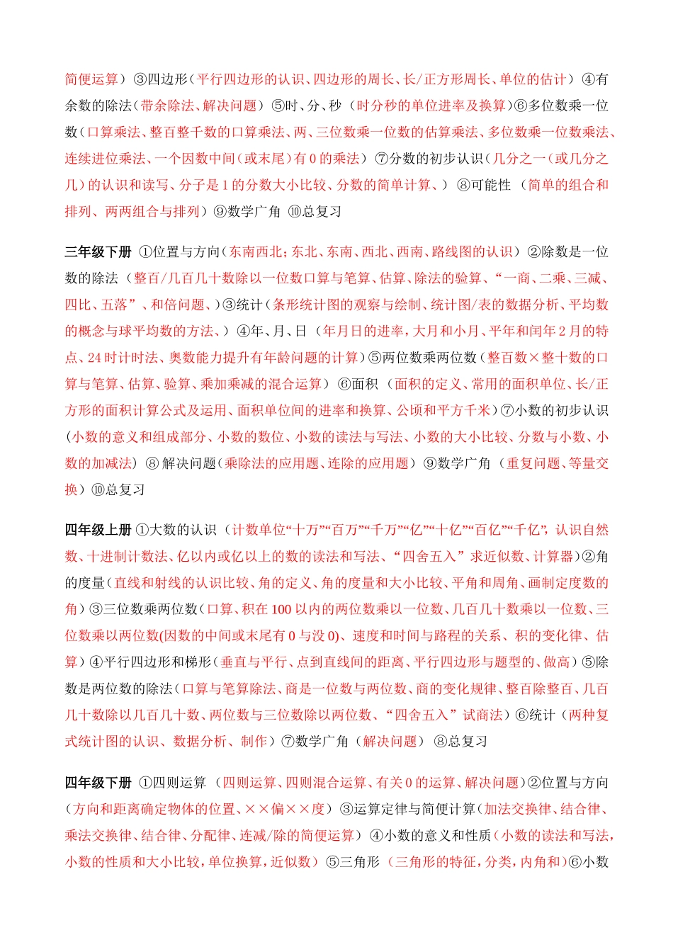 小学数学各年级知识点_第2页