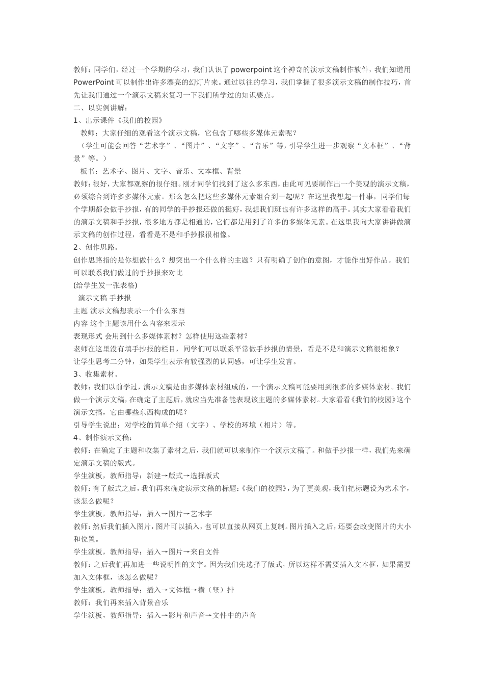 多媒体演示文稿教学设计_第2页