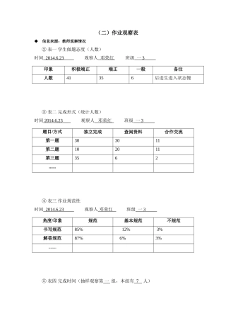 作业观察表（邓荣红）