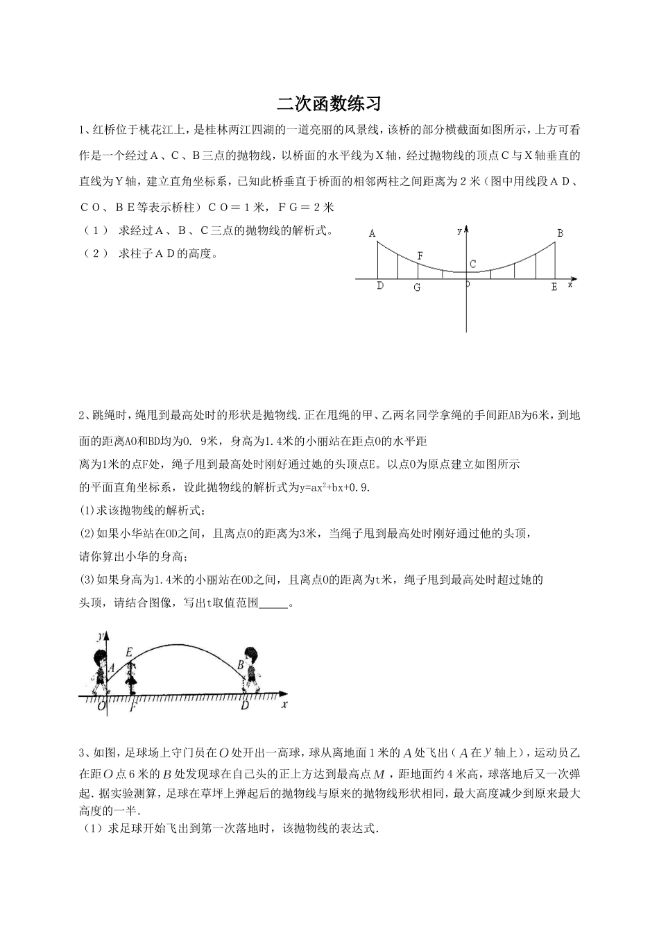 中考数学二次函数应用题_第1页