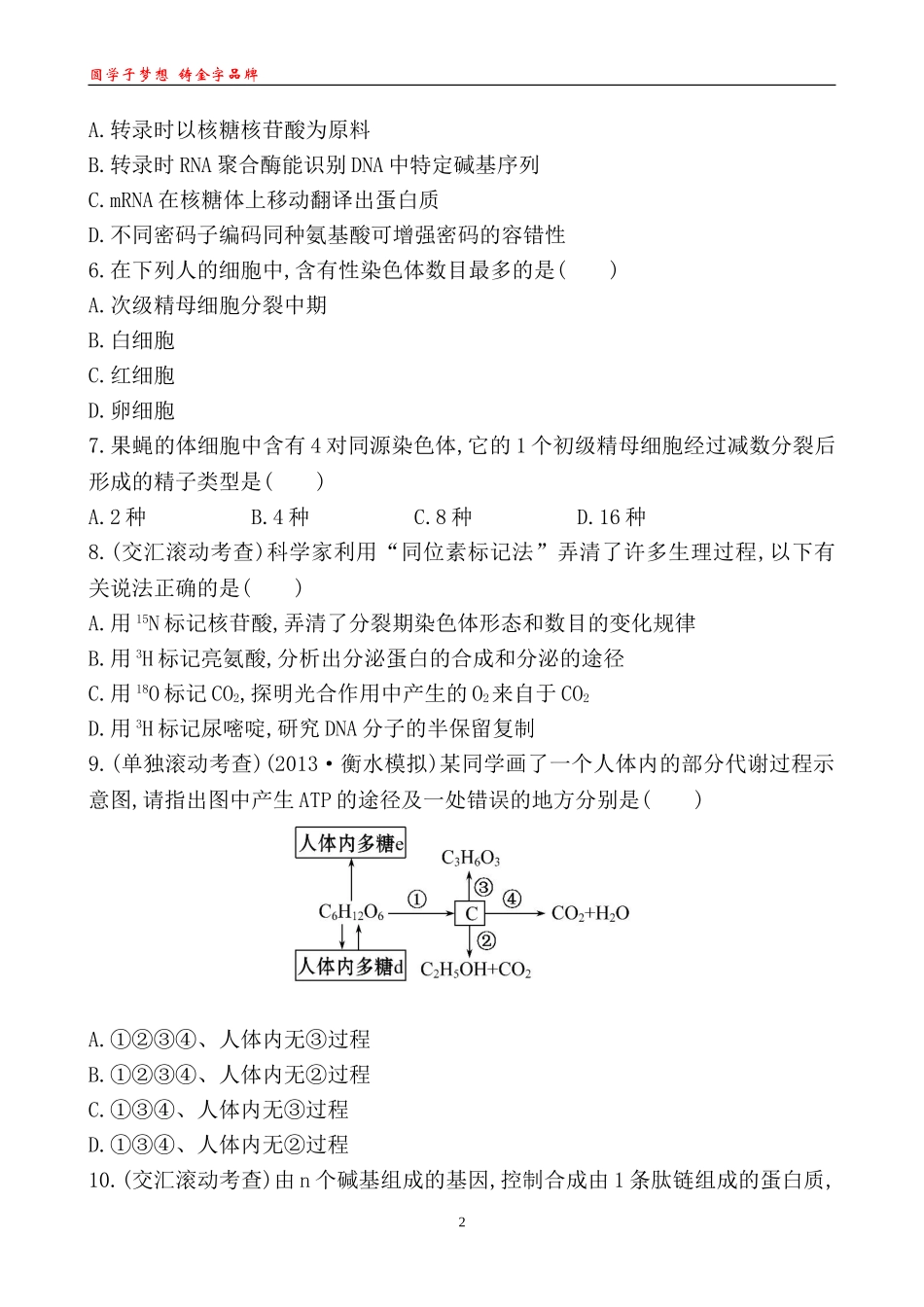 阶段滚动检测（三）_第2页