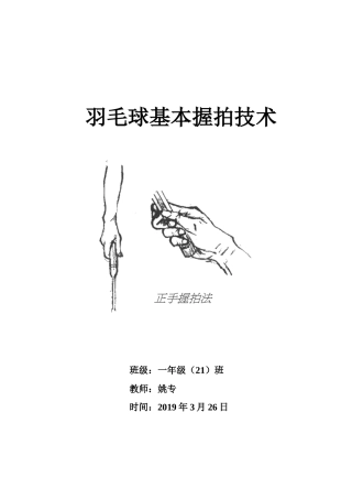 羽毛球握拍技术