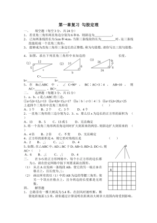 第一章复习勾股定理