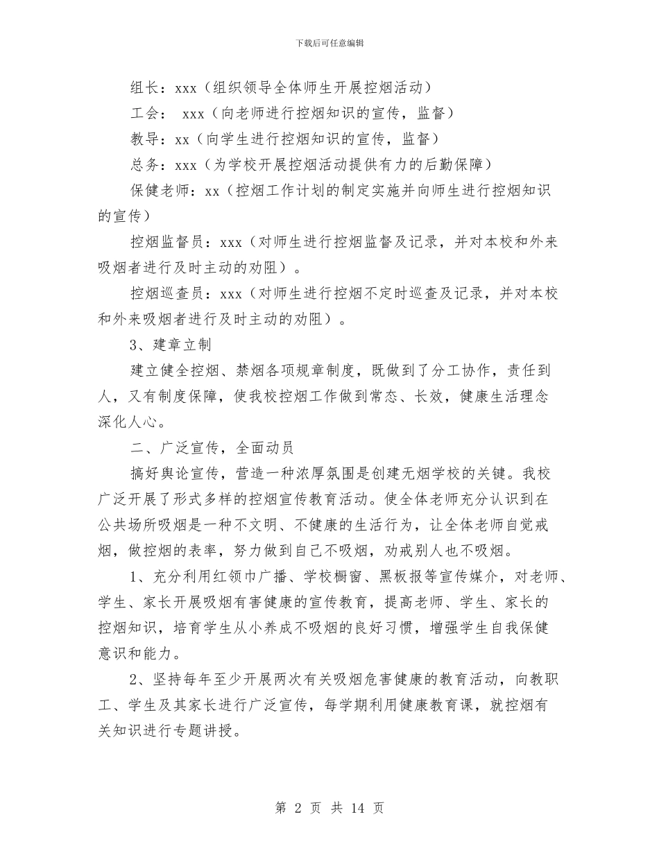 创建无烟单位工作总结范文与创建活动总结4篇汇编_第2页