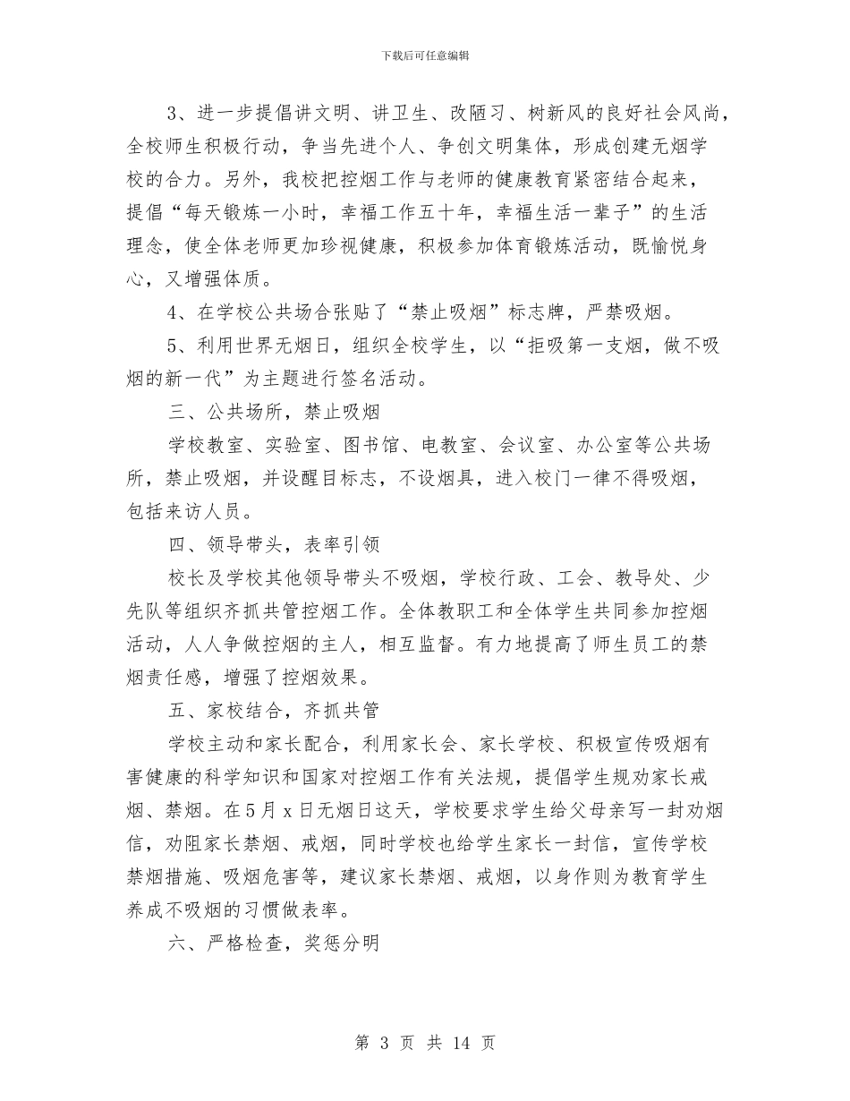 创建无烟单位工作总结范文与创建活动总结4篇汇编_第3页