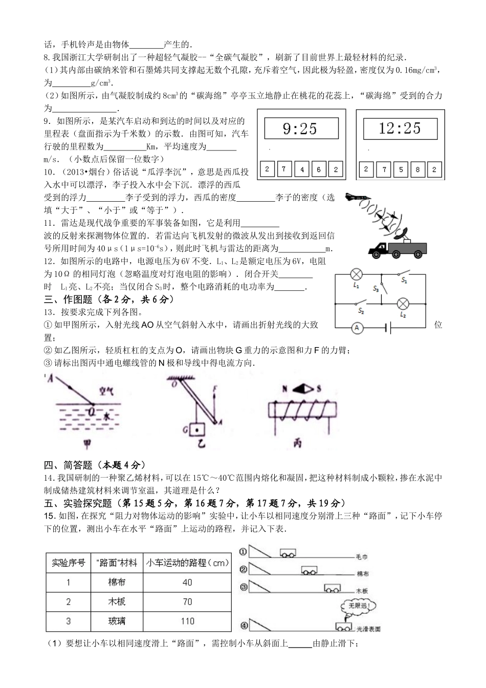 中考物理模拟试题_第2页
