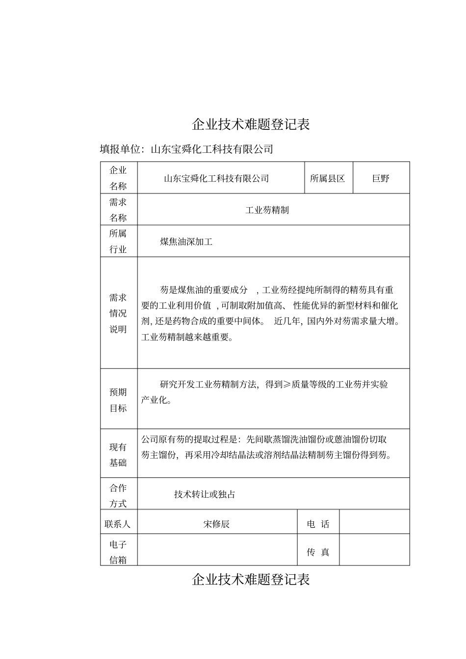 企业技术需求登记表_第2页