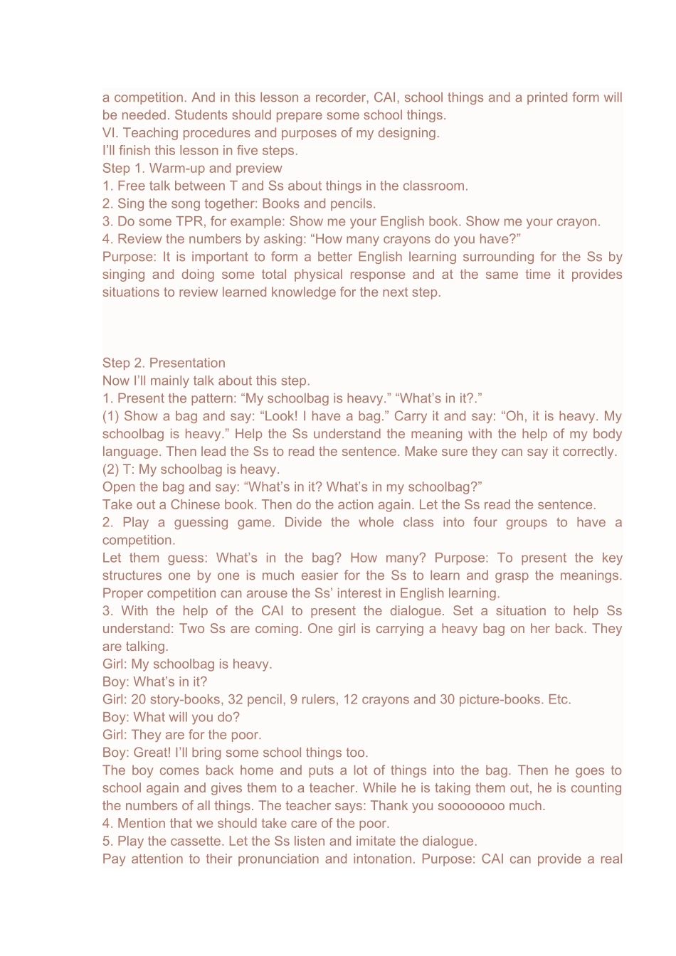 小学英语全英文说课稿模板_第2页