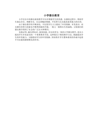 小学器乐教育