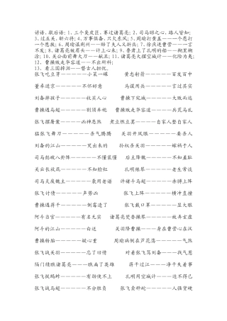 三国成语歇后语