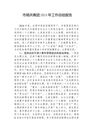 2024年工作总结报告（市局共青团）