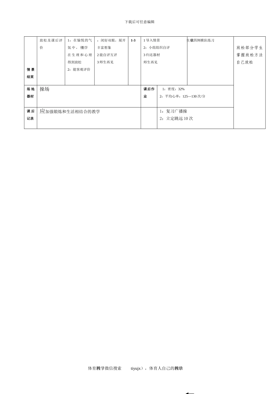 初一体育教案第十一课_第2页