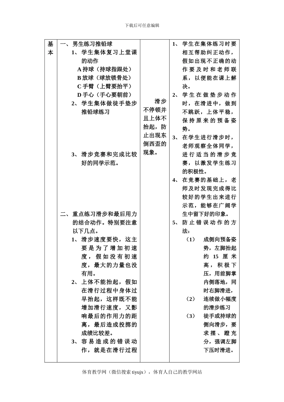 初三体育实践课教案教-案(女生推铅球2)_第2页
