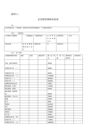企业授信调查信息表讲解