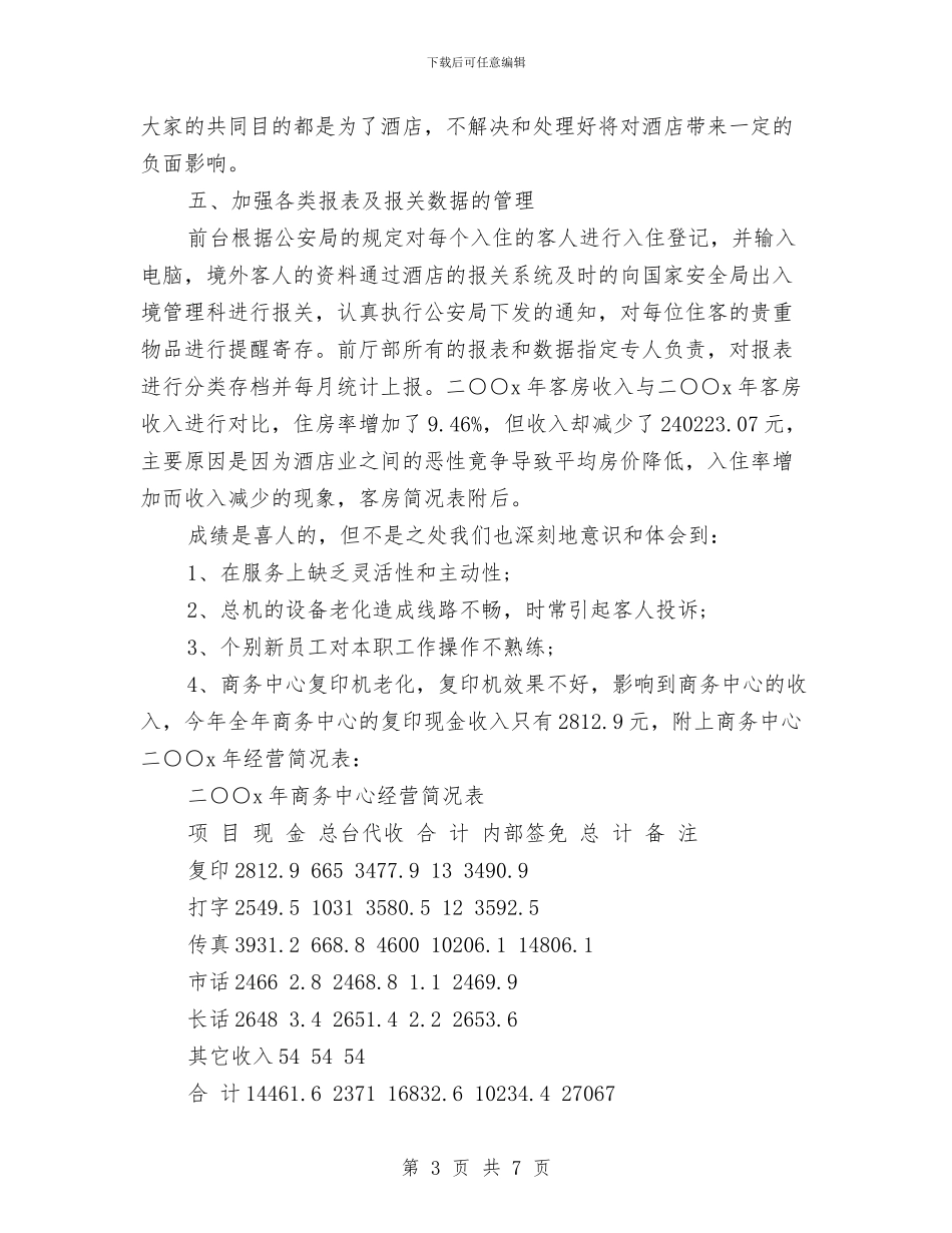 前台主管年底个人工作总结模板与前台主管年底工作总结范例汇编_第3页